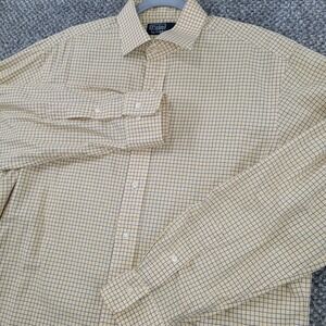 Polo Ralph Lauren Mens 16.5 36/37 Yellow Blue Tattersall Check Button Down Shirt